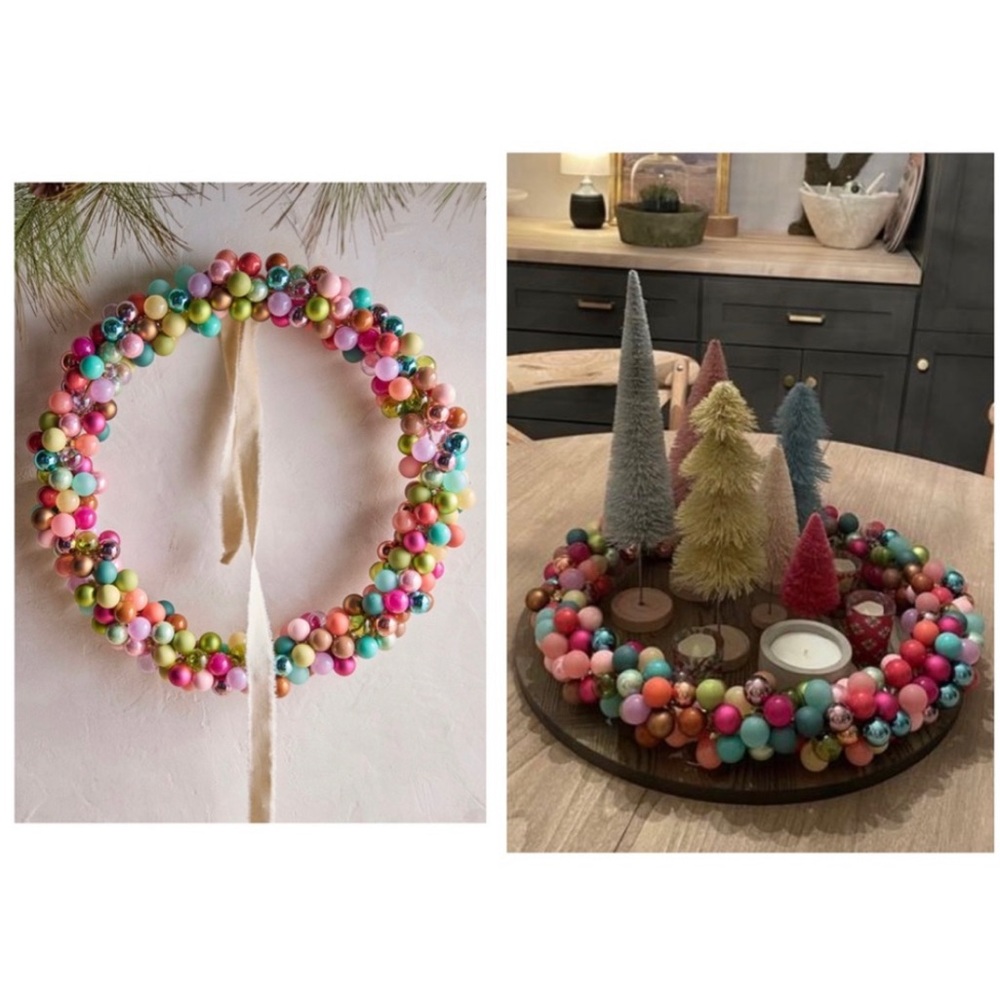 Terrain 18” Magically Colorful Mini Glass Ornaments Wreath New - Picture 7 of 15